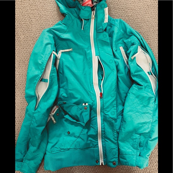 SOLD- Oakley Turquoise Ski Snowboard Jacket Men’s XS or Women’s Medium - Picture 3 of 9